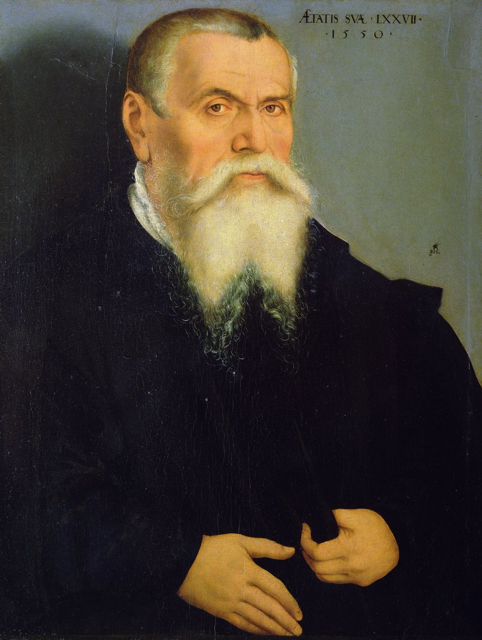 Zelfportret, 1550 door Lucas Cranach the Elder
