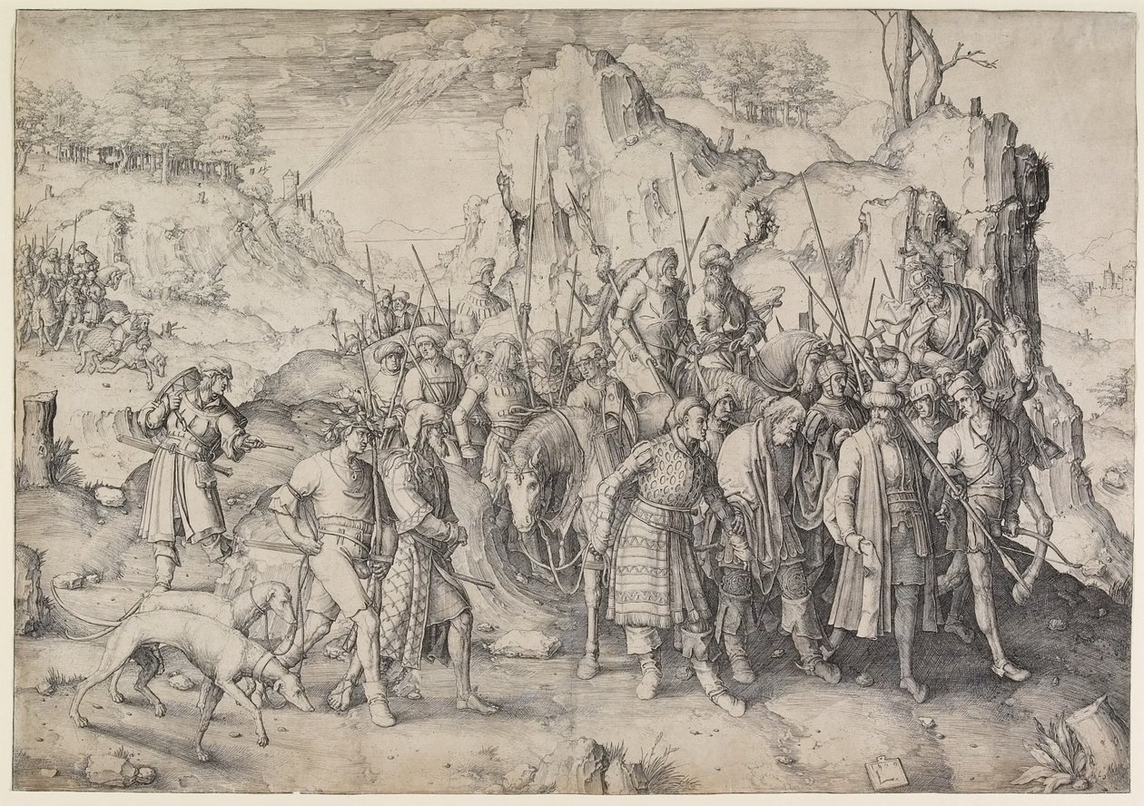 Bekering van St. Paulus, 1509 door Lucas van Leyden