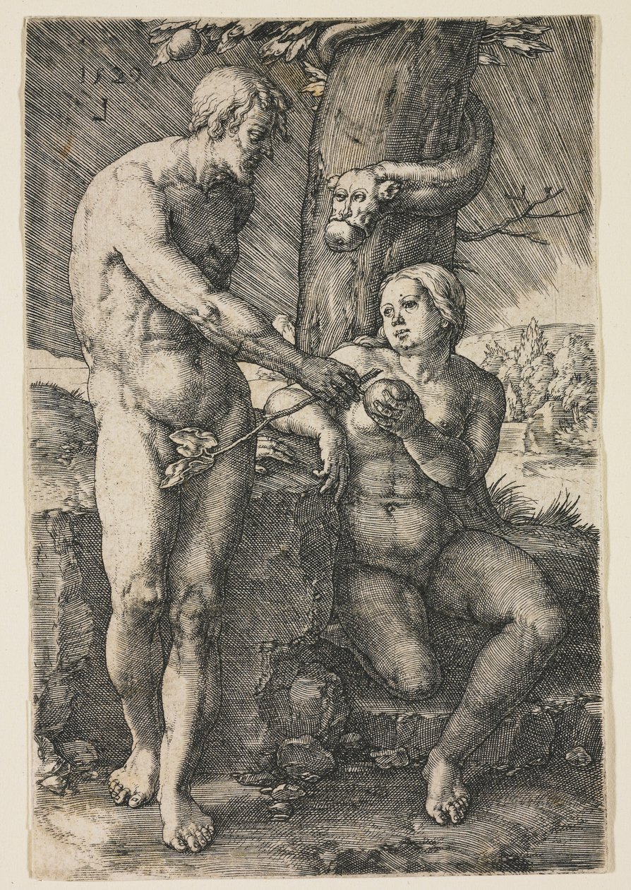 De val van de mens, 1529 door Lucas van Leyden