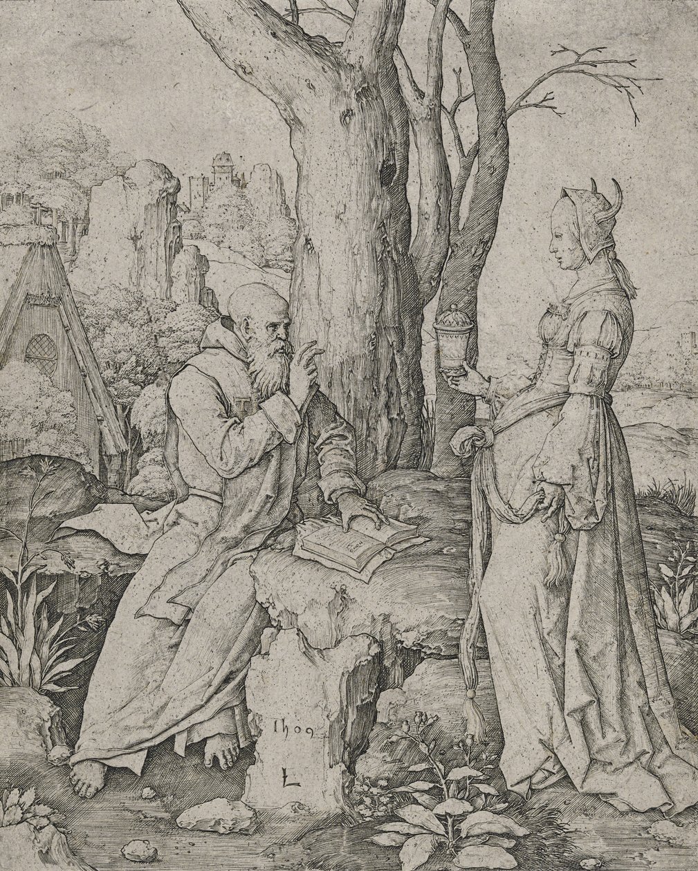 De Verzoeking van Sint-Antonius, 1509 door Lucas van Leyden