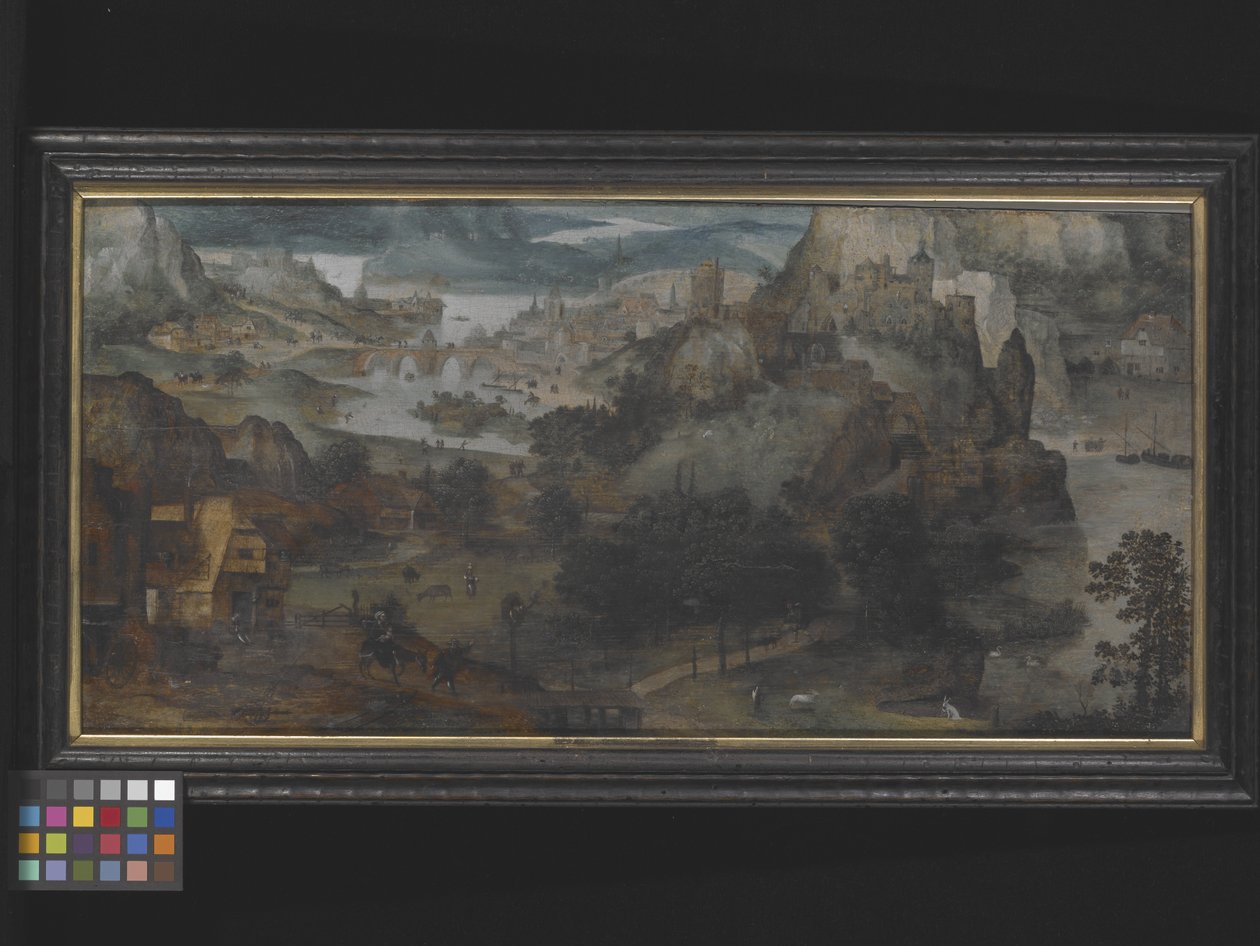 Landschap met de vlucht naar Egypte door Lucas (circle of) Gassel