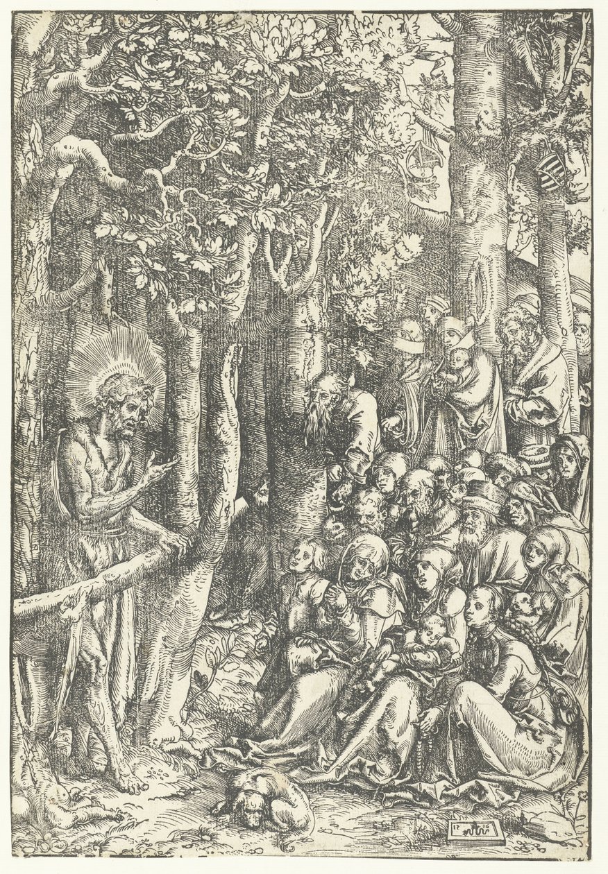 Johannes de Doper predikt tot mensen door Lucas Cranach