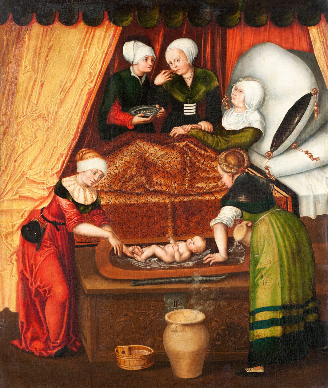 Marias Geburt door Lucas Cranach