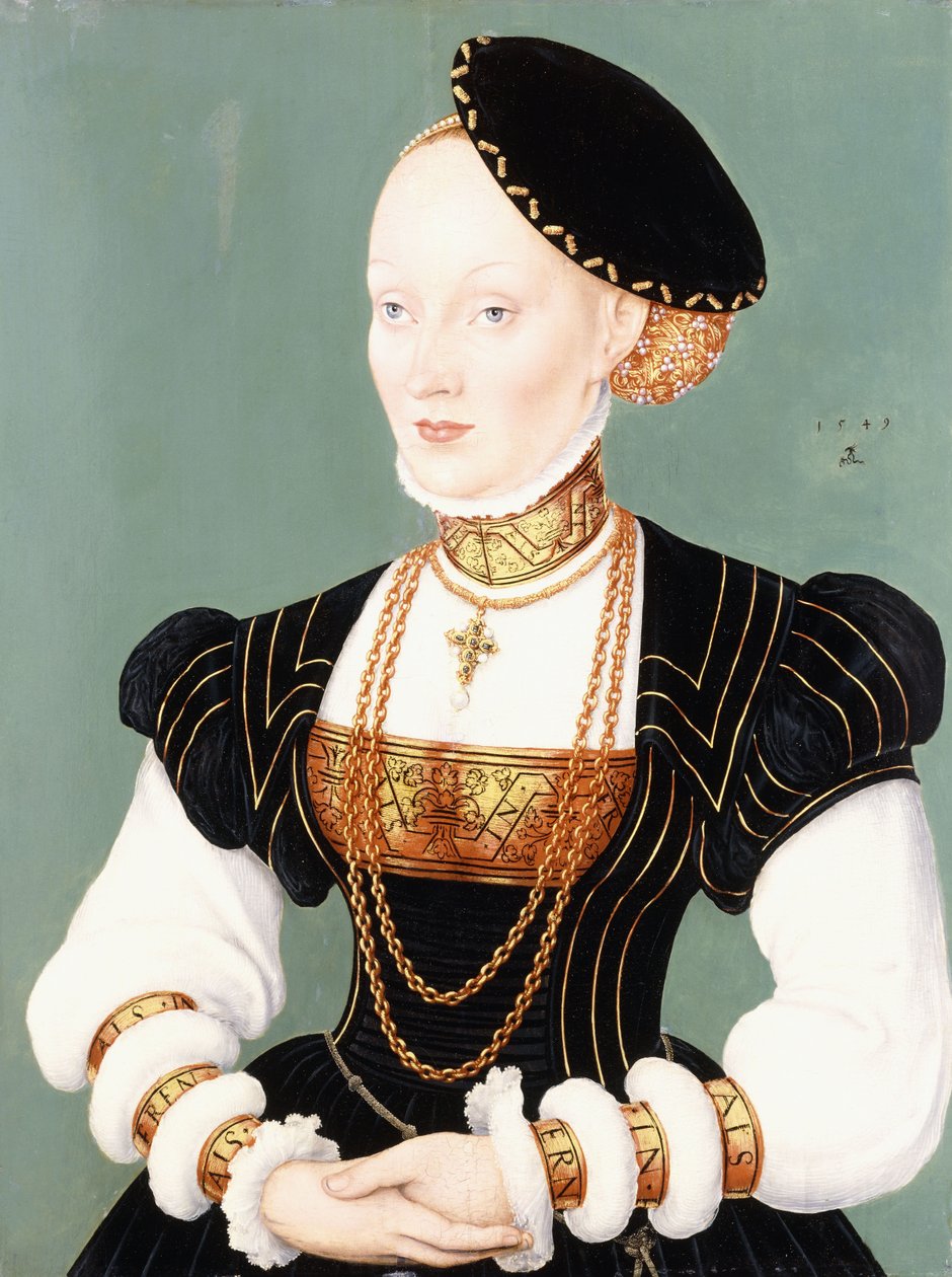 Portret van Anne van Denemarken door Lucas Cranach