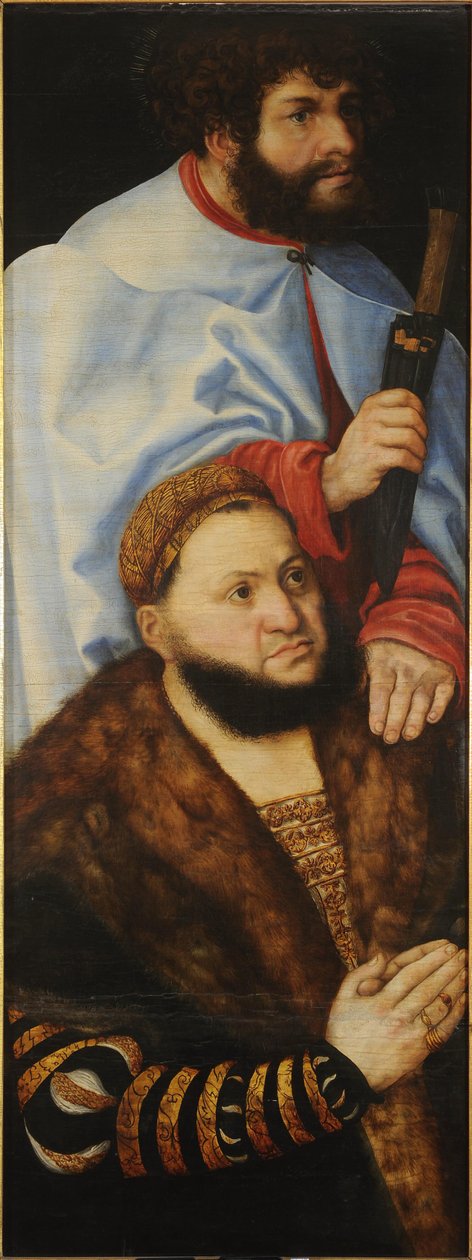 Altaarstuk van de Maagd, of zogenaamd Prinsenaltaarstuk [linkervleugel] door Lucas Cranach the Elder