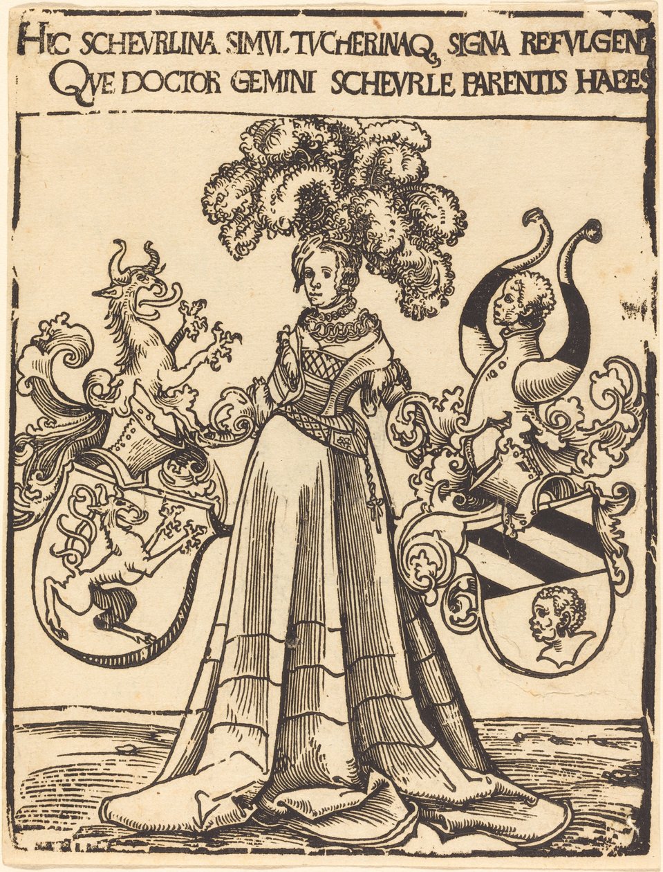 Boekplaat van Scheurl en Tucher door Lucas Cranach the Elder