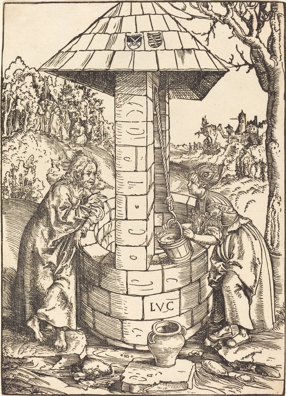 Christus en de Vrouw van Samaria door Lucas Cranach the Elder