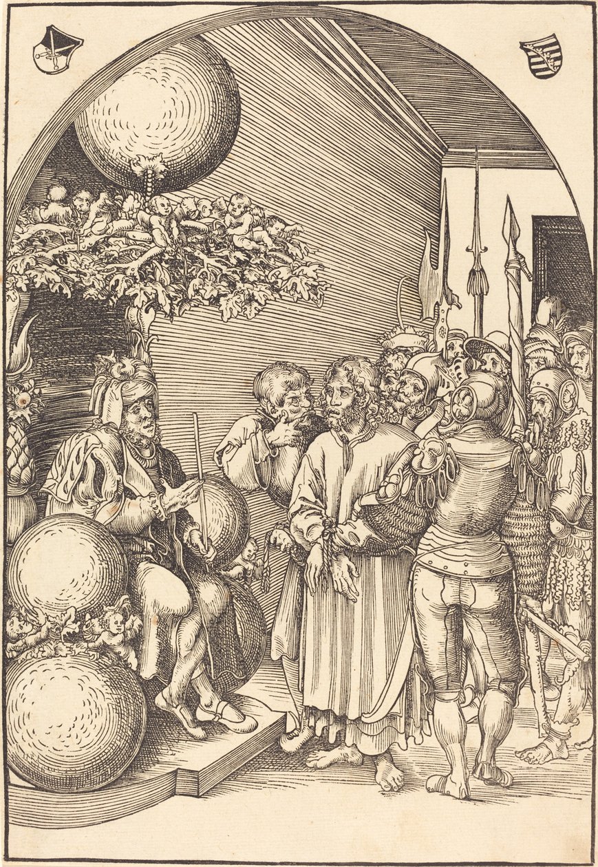Christus voor Herodes door Lucas Cranach the Elder