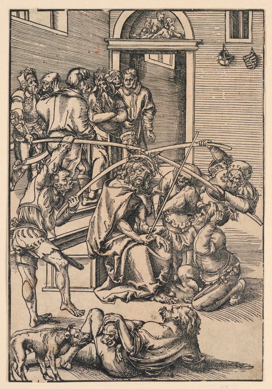 Kroning met Doornen, illustratie uit "De Passie" door Lucas Cranach the Elder