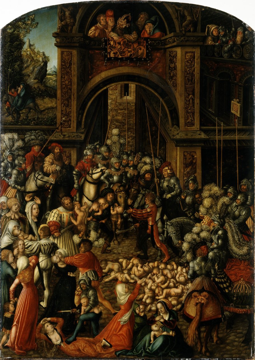 Duits: Bethlehemitischer Kindermort De slachting van de onschuldigen door Lucas Cranach the Elder