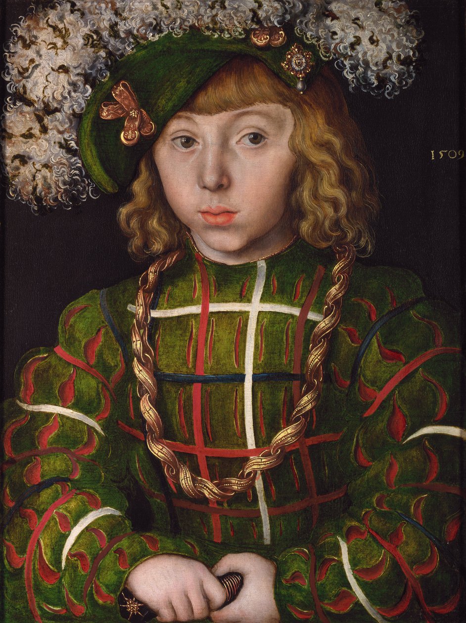 Duits: Portret van Johann Friedrich I, de Grootmoedige Portret van Johann Friedrich de Grootmoedige door Lucas Cranach the Elder