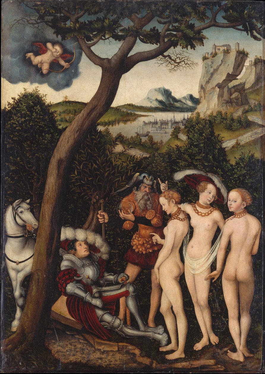 Duits: Das Urteil des Paris Het oordeel van Parijs door Lucas Cranach the Elder