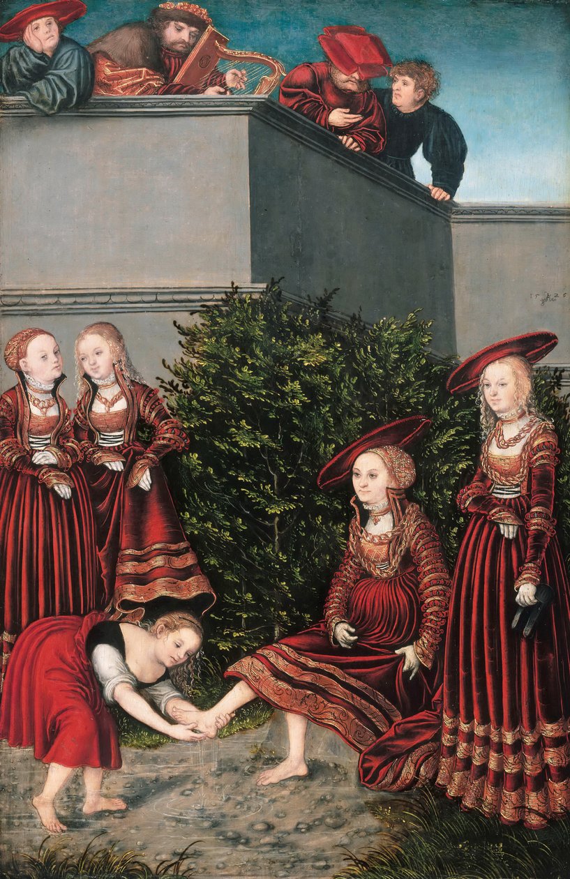 Duits: David en Bathseba David en Bathseba door Lucas Cranach the Elder