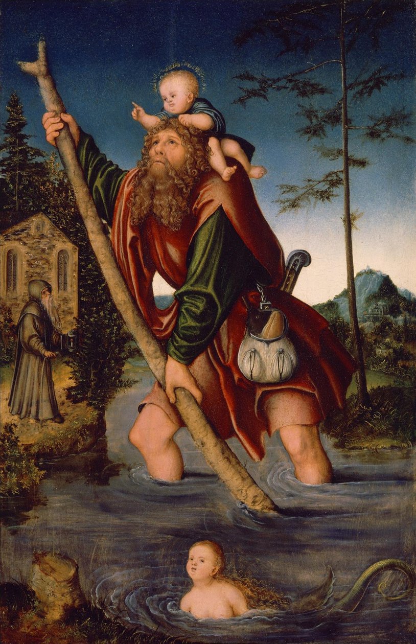 Duits: Der heilige Christophorus Saint Christopher door Lucas Cranach the Elder