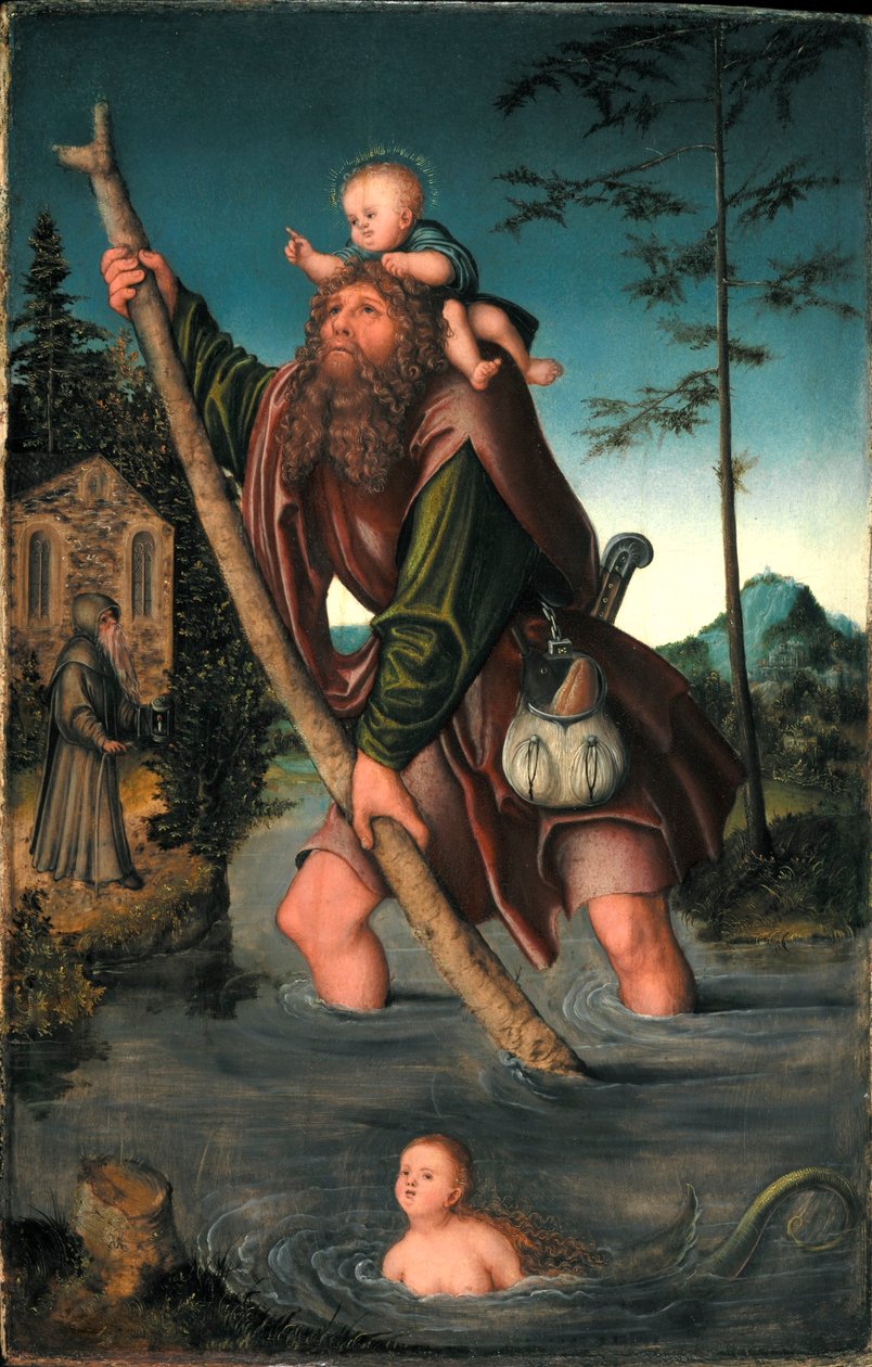Duits: Der heilige Christophorus Saint Christopher door Lucas Cranach the Elder