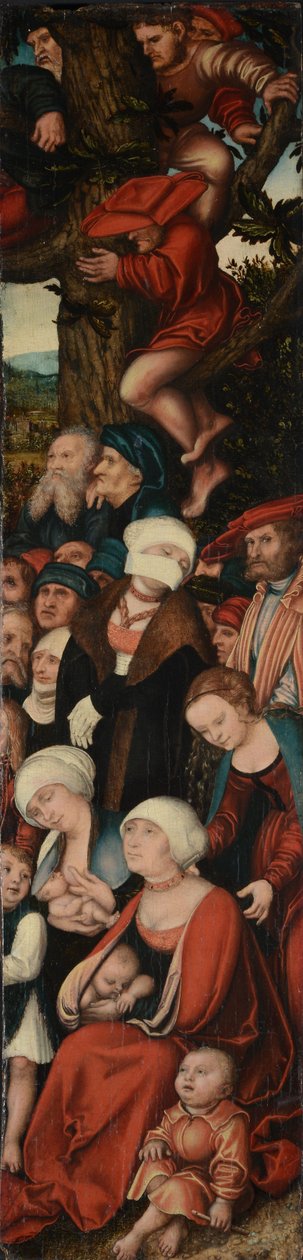 Duits: Die Predigt Johannes des Täufers Prediking van Johannes de Doper door Lucas Cranach the Elder