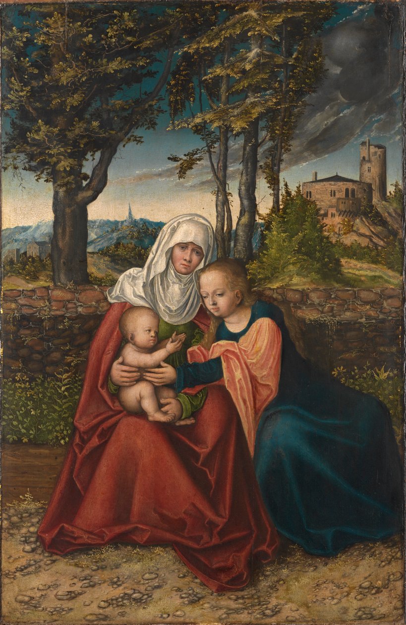 Duits: Hl. Anna Selbdritt De maagd en het kind met de heilige Anna door Lucas Cranach the Elder