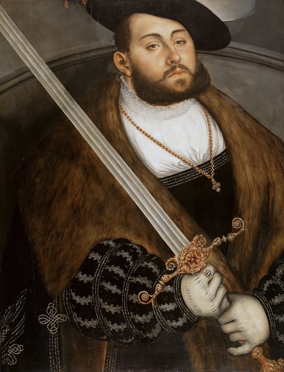 Duits: Johann Friedrich I, der Großmütige (1503-1554), keurvorst van Saksen Johann Friedrich I, de Grootmoedige, keurvorst van Saksen door Lucas Cranach the Elder