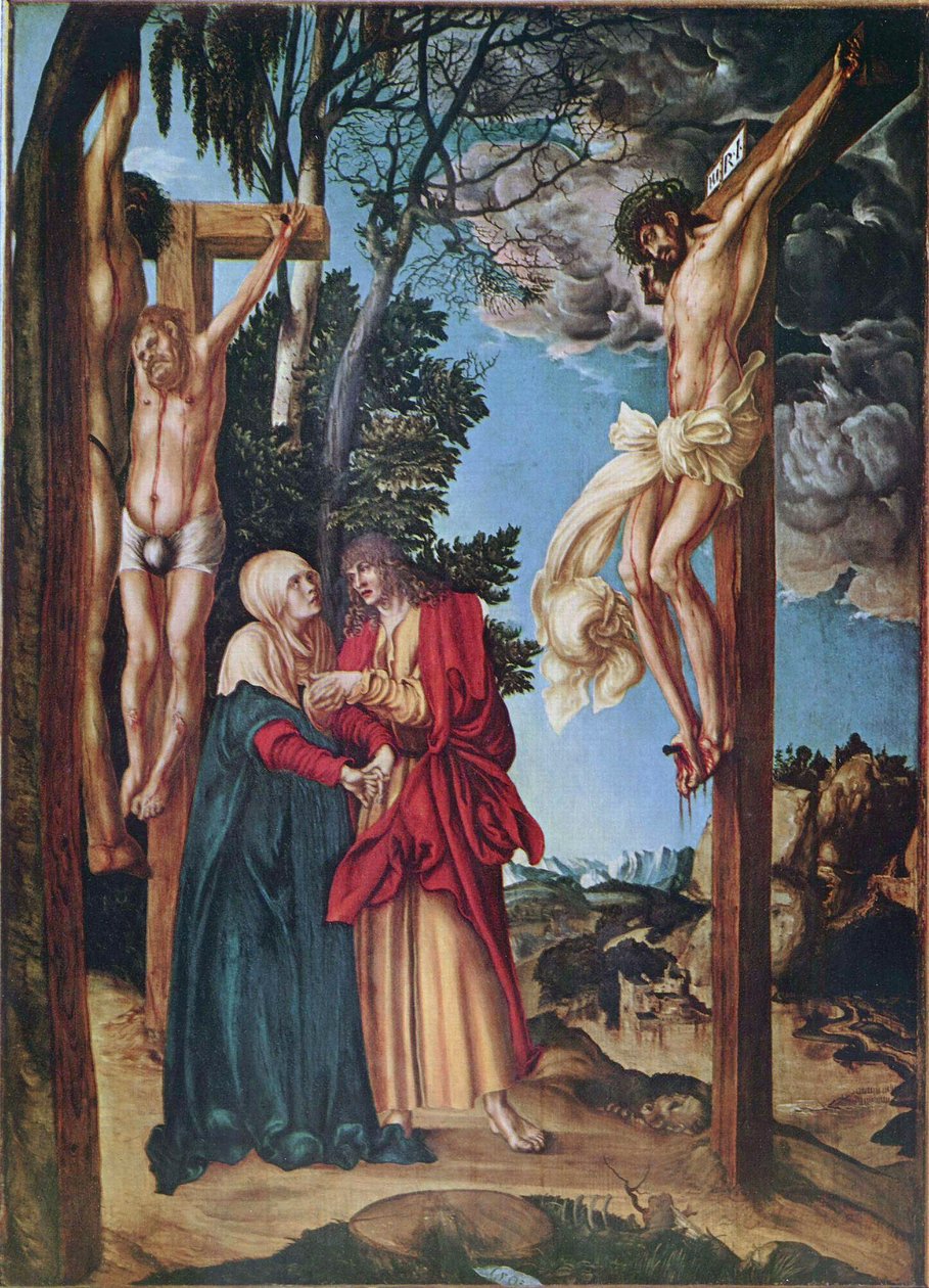 Duits: Klage unter dem Kreuz De kruisiging door Lucas Cranach the Elder