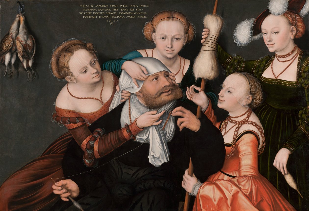 Hercules en Omphale, 1537 door Lucas Cranach the Elder