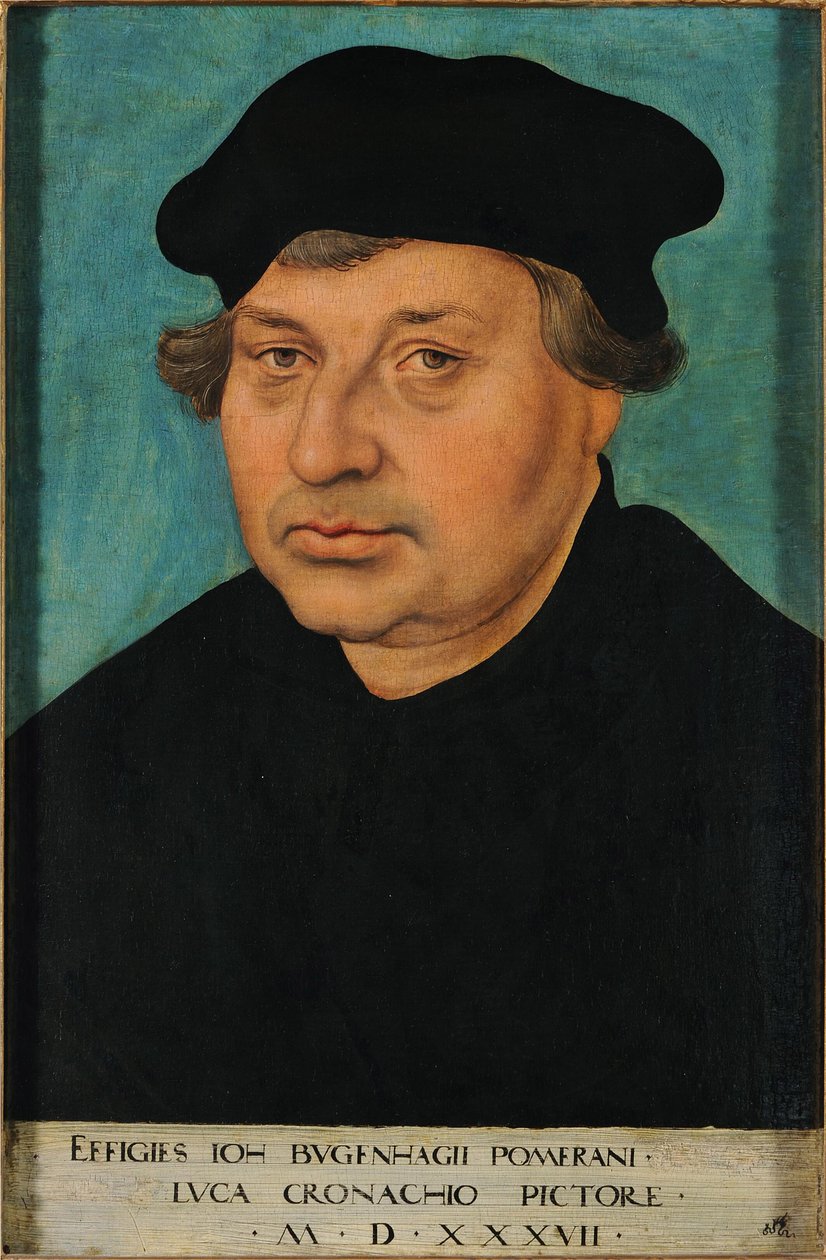 Portret van Johannes Bugenhagen door Lucas Cranach the Elder