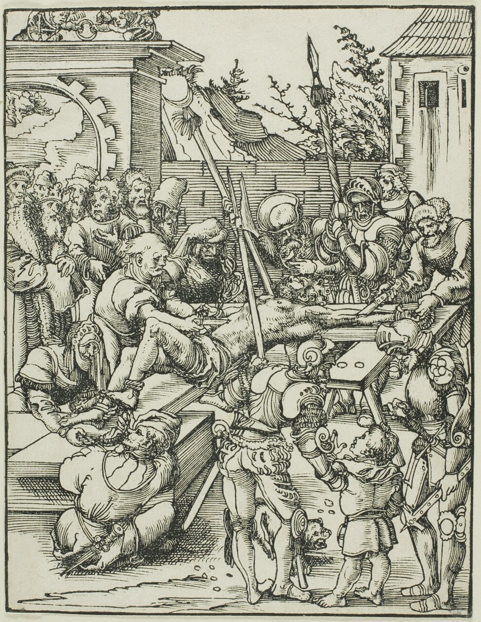 De heilige Bartholomeus, uit Het martelaarschap van de apostelen door Lucas Cranach the Elder