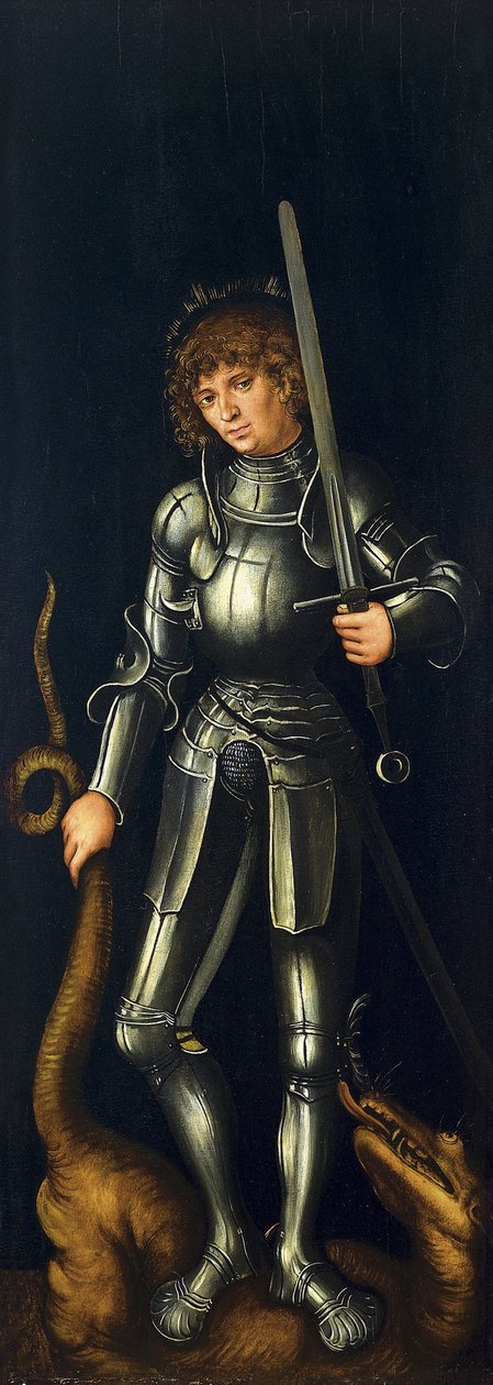 Sint Joris [verso, rechtervleugel] door Lucas Cranach the Elder