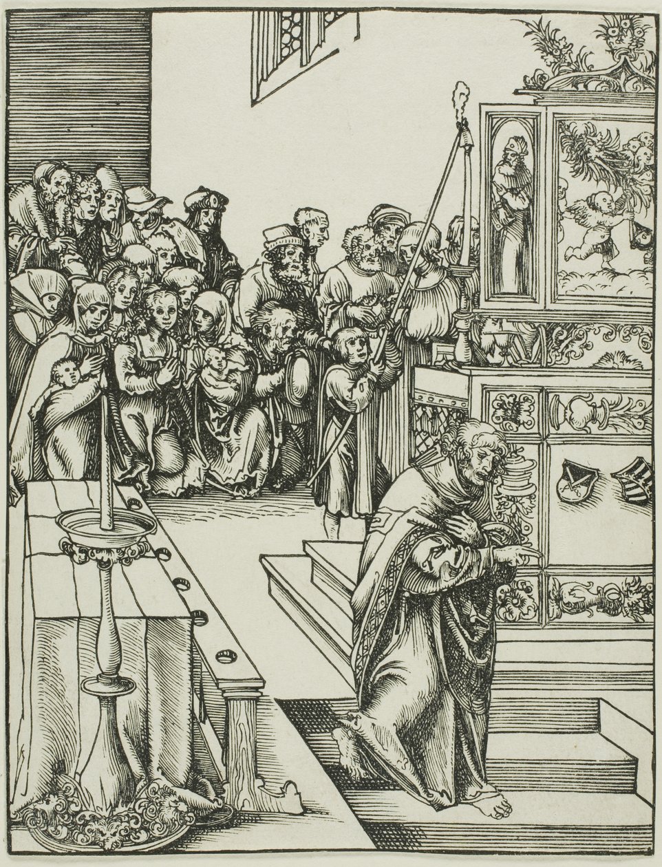 Johannes, uit Het martelaarschap van de apostelen door Lucas Cranach the Elder