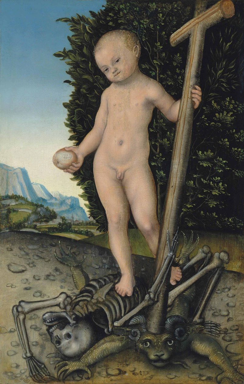 Het Kind Christus als Verlosser door Lucas Cranach the Elder