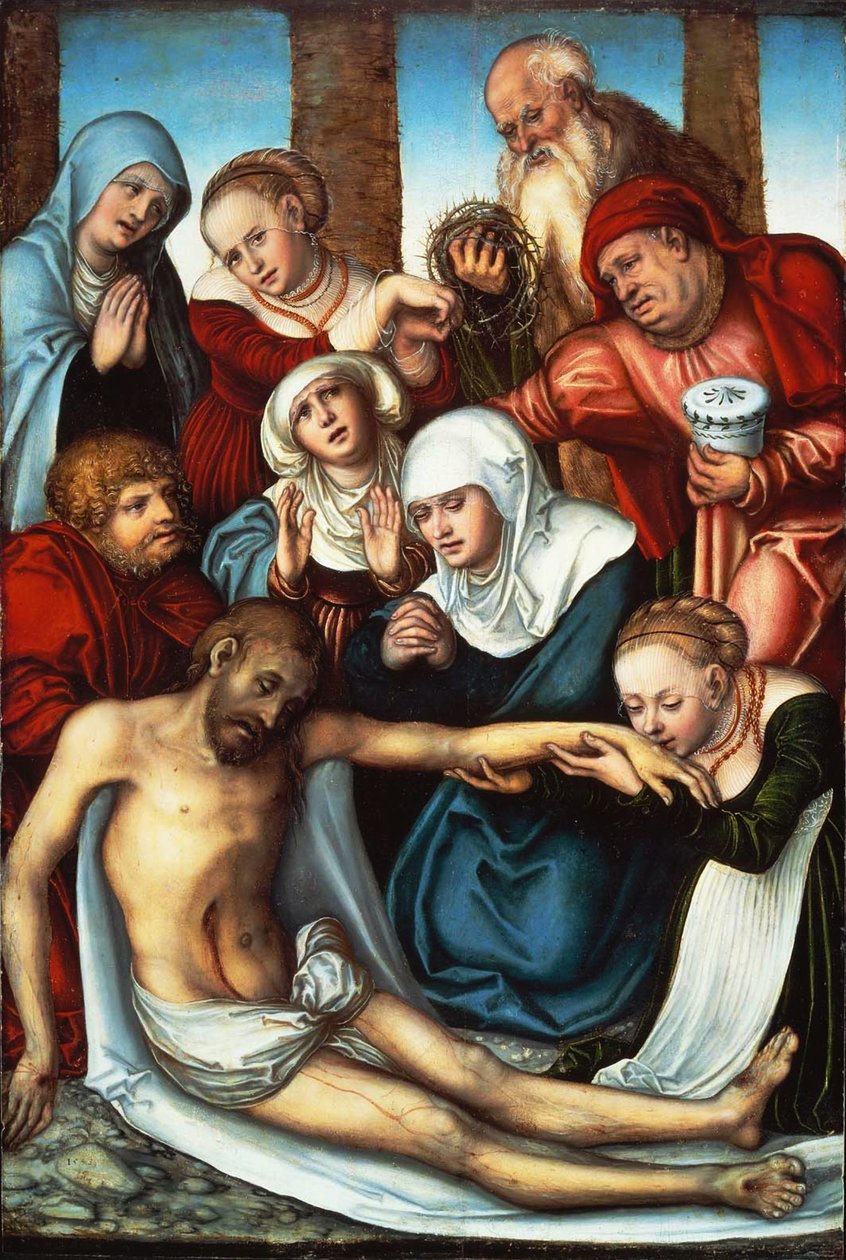 De klaagzang over de dode Christus door Lucas Cranach the Elder