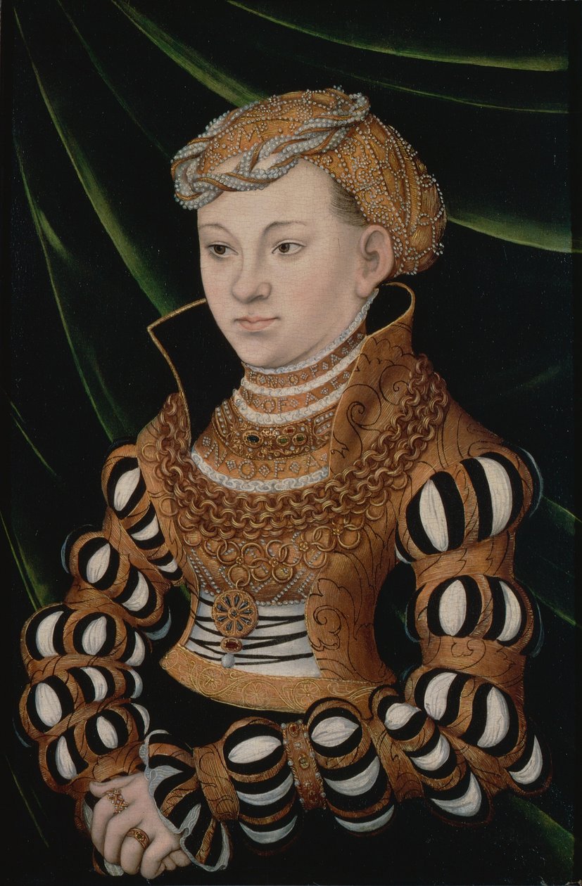Portret van prinses Margaretha van Saksen door Lucas Cranach the Elder and workshop