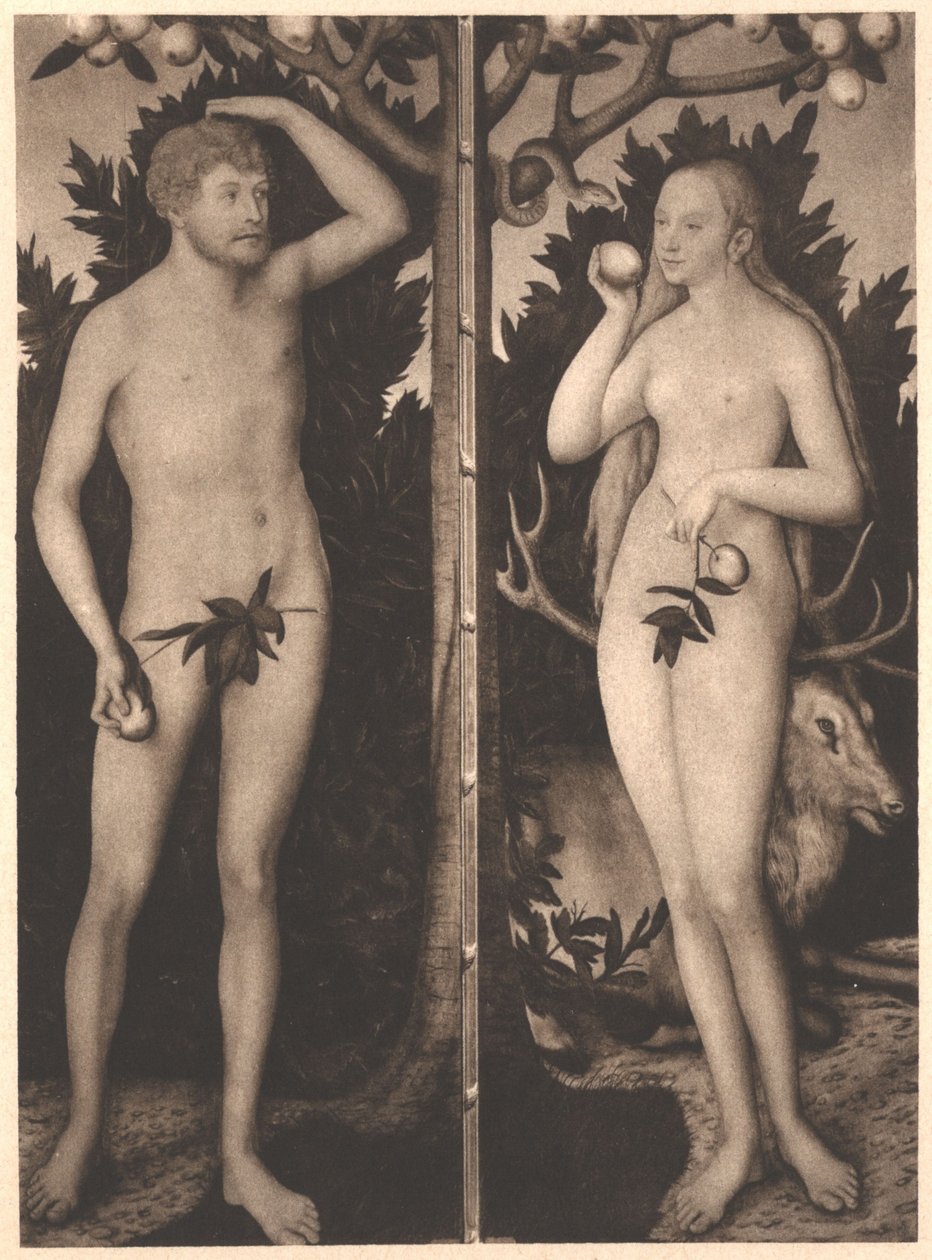 Adam en Eva door Lucas Cranach the Younger