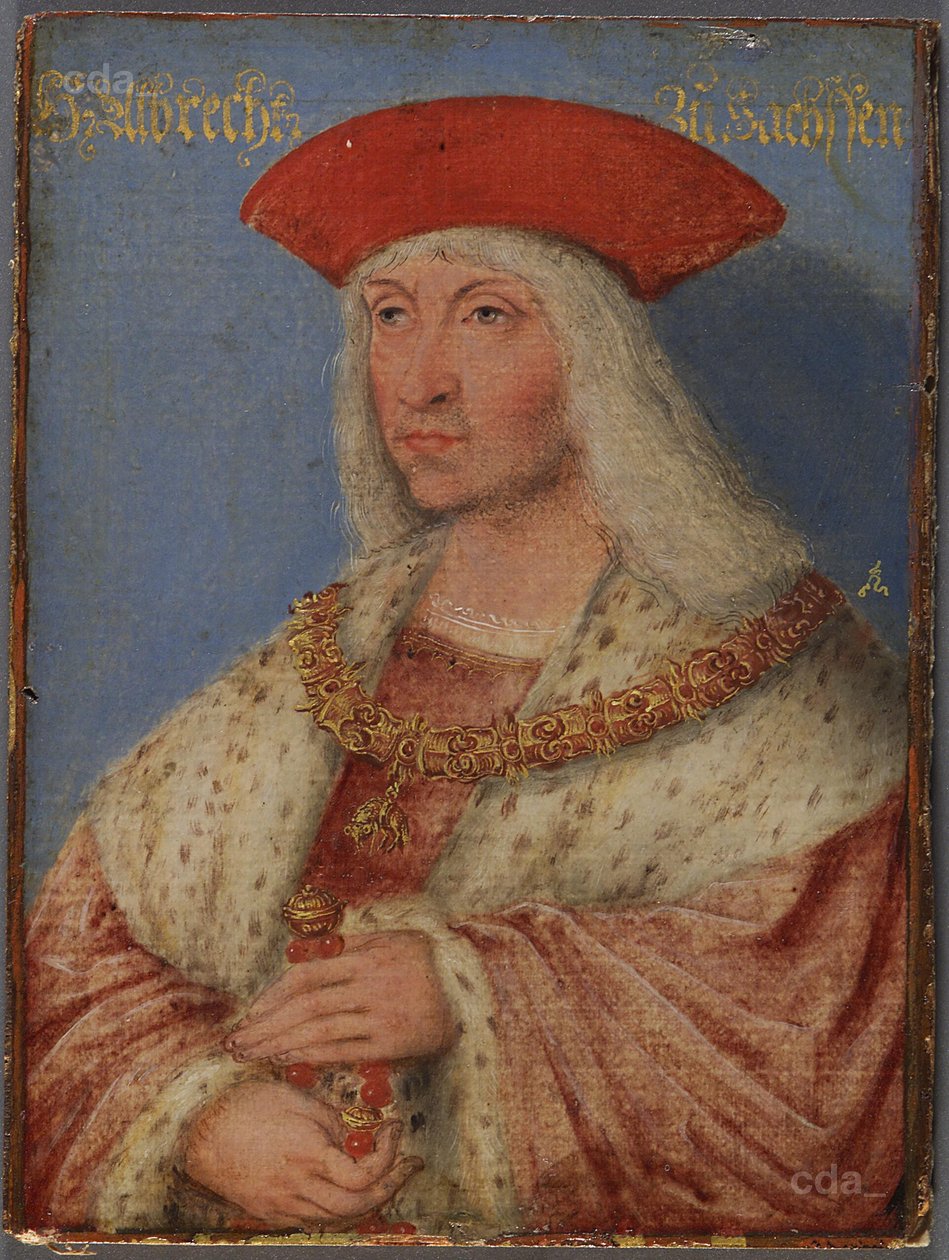 Albrecht de Dappere, 1443-1500 (AT KHM GG4796) door Lucas Cranach the Younger