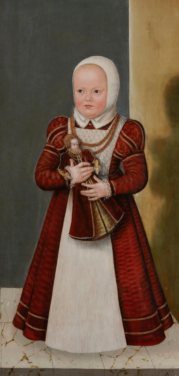 Duits: Bildnis der Prinzessin Marie, Schwester Christians I. Portret van prinses Marie, zus van Christian I. door Lucas Cranach the Younger