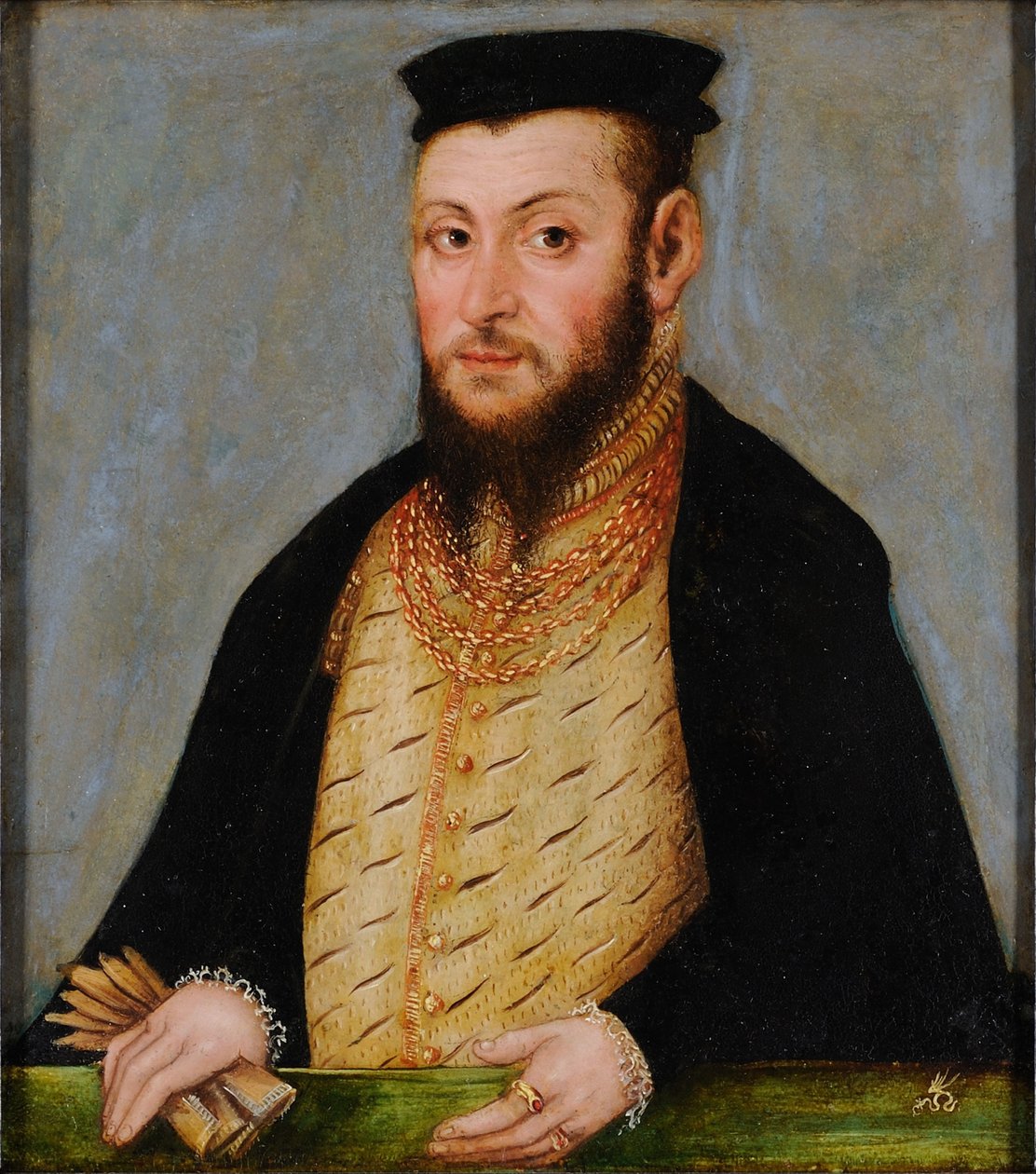 Pools: Portret van Zygmunta Augusta (1520-1572), króla Polski Sigismund II Augustus. door Lucas Cranach the Younger