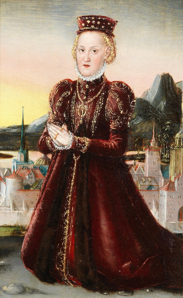 Portret van prinses Agnes Gräfin von Barby door Lucas Cranach the Younger