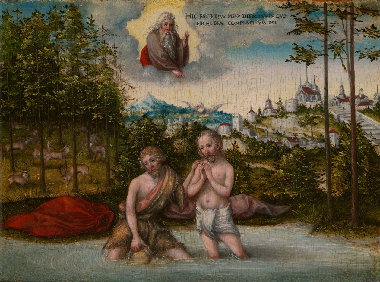 De doop van Christus door Lucas Cranach the Younger