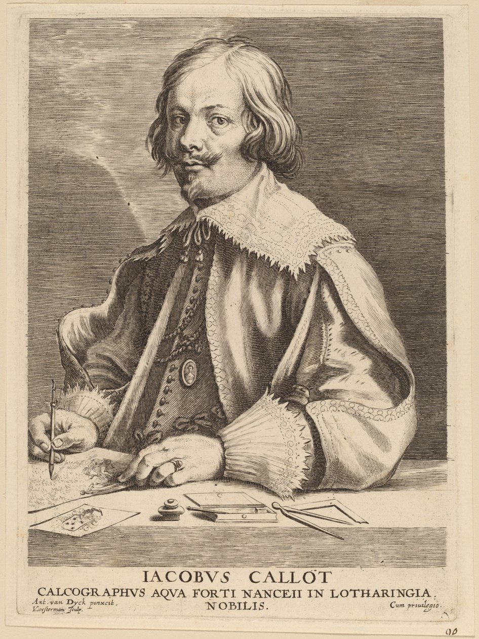 Jacques Callot door Lucas Emil Vorsterman after Sir Anthony van Dyck