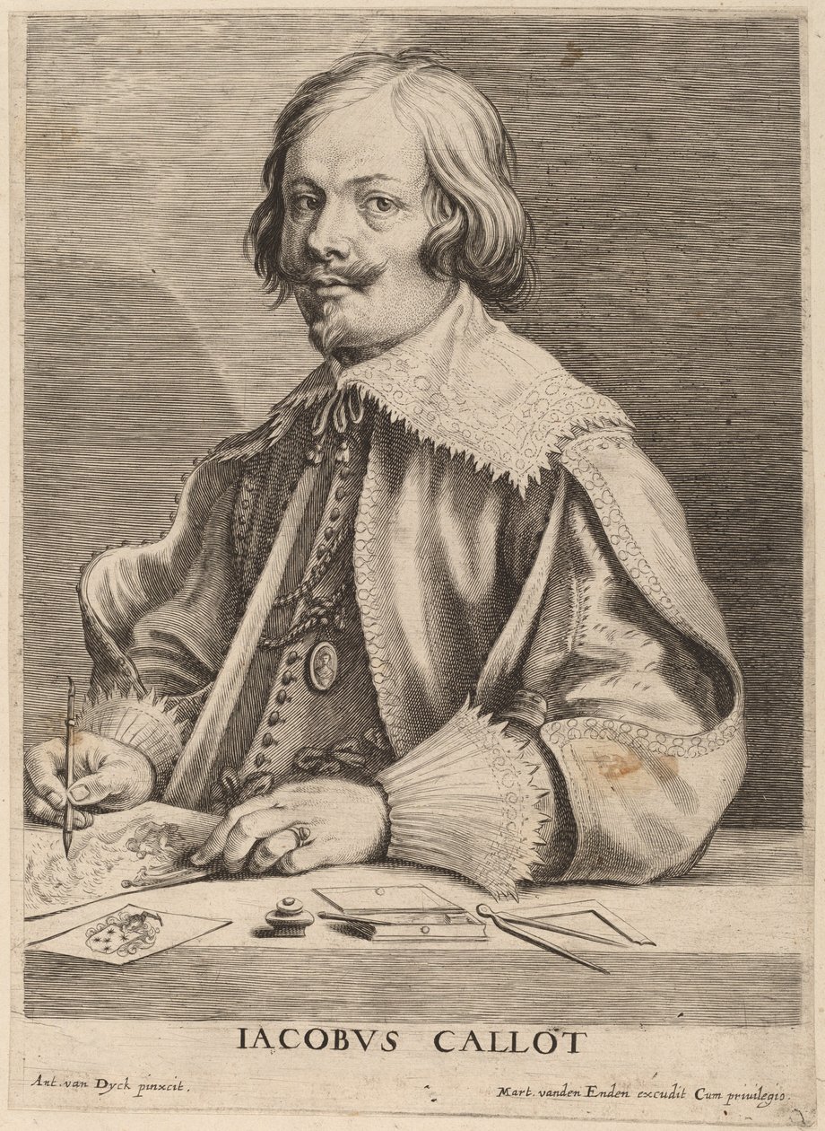 Jacques Callot door Lucas Emil Vorsterman after Sir Anthony van Dyck