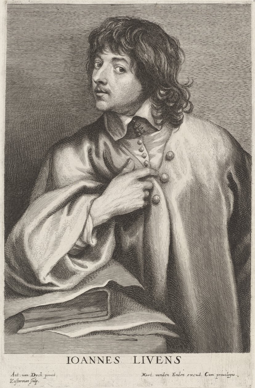 Jan Lievens door Lucas Emil Vorsterman after Sir Anthony van Dyck