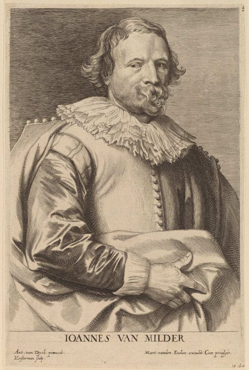 Jan van Mildert door Lucas Emil Vorsterman after Sir Anthony van Dyck