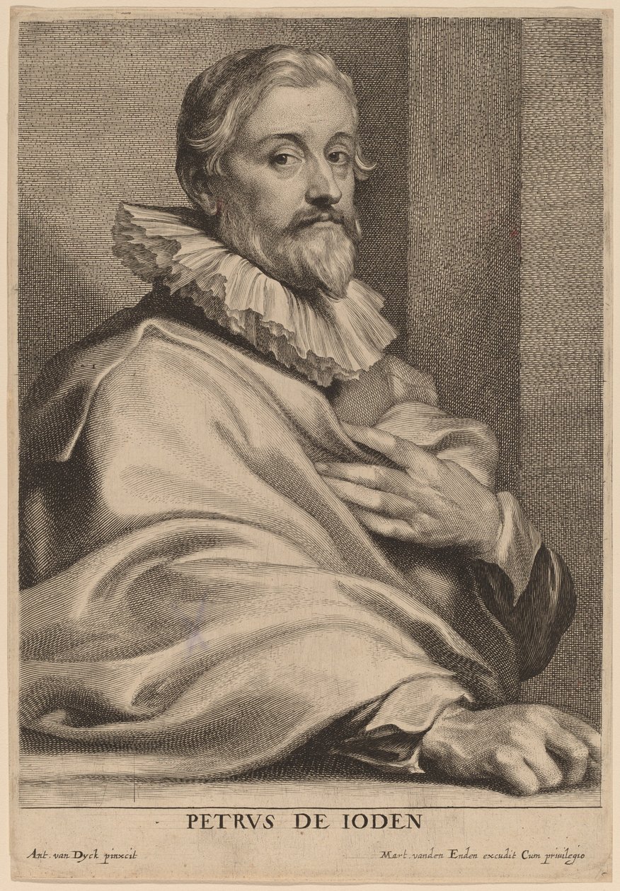 Pieter de Jode de Oudere door Lucas Emil Vorsterman after Sir Anthony van Dyck