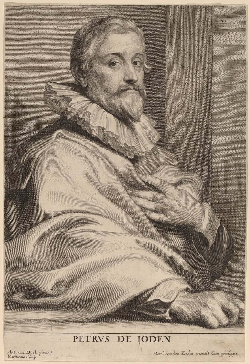 Pieter de Jode de Oudere door Lucas Emil Vorsterman after Sir Anthony van Dyck