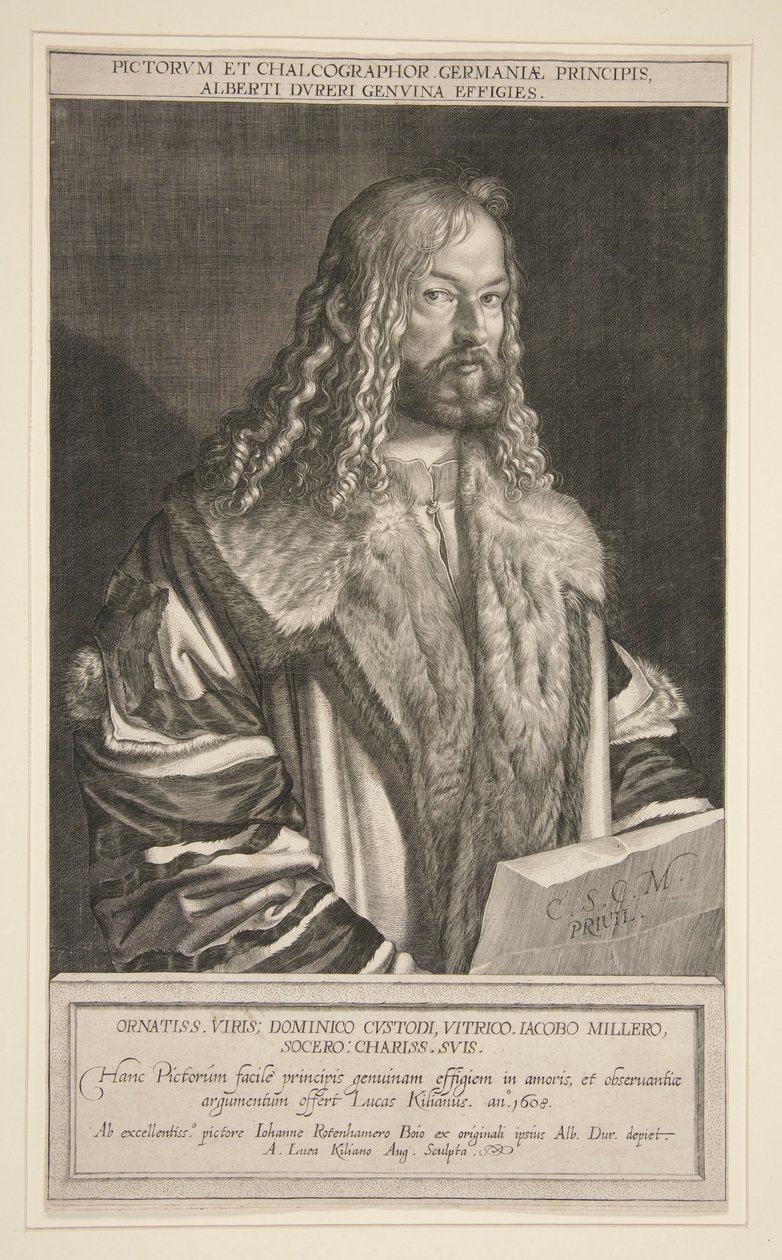 Portret van Albrecht Dürer door Lucas Kilian