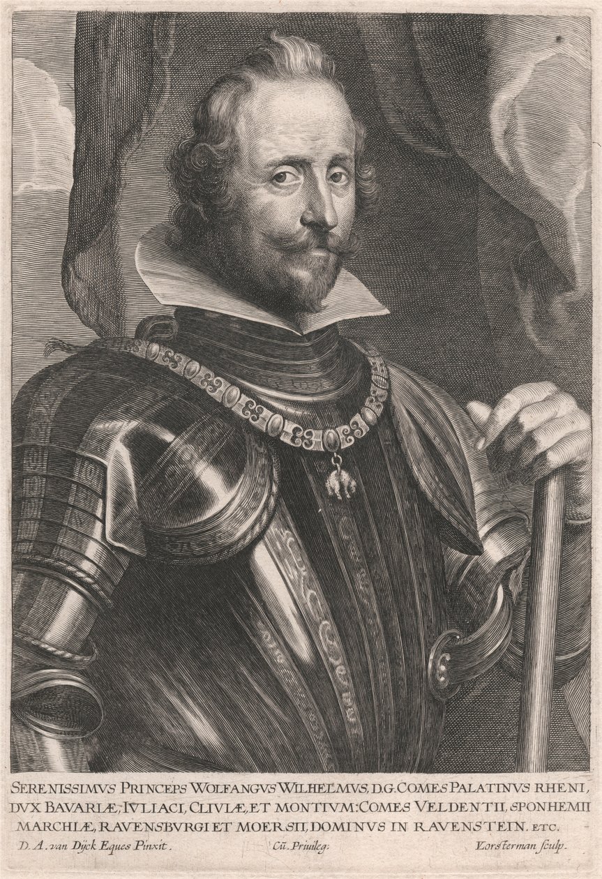 Serenissimus Princeps Wolfangus Wilhelmus, D.G. Comes Palatinus Rheni, Dux Bavariae door Lucas Vorsterman