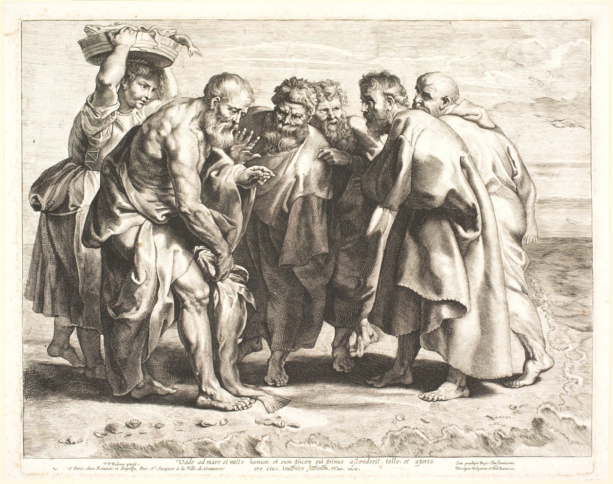 St. Petrus vindt de schat in een vis door Lucas Vorsterman