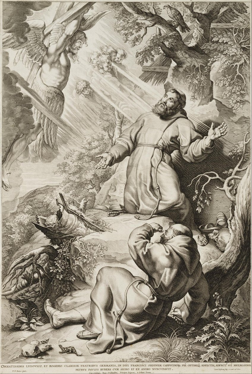 Franciscus ontvangt de stigmata door Lucas Vorsterman the Elder