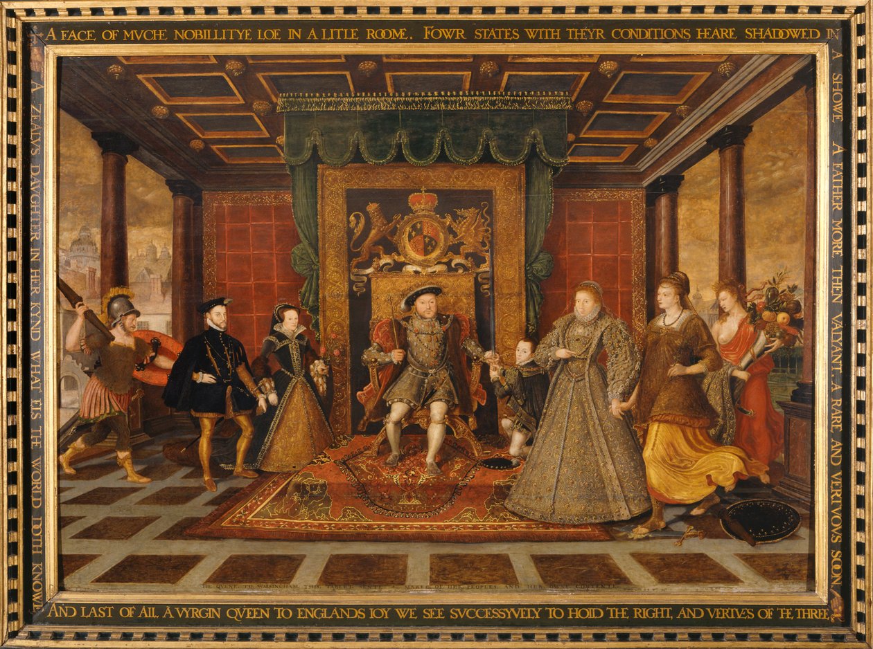 De familie van Hendrik VIII: Een allegorie van de Tudor-opvolging, 1572 door Lucas de Heere