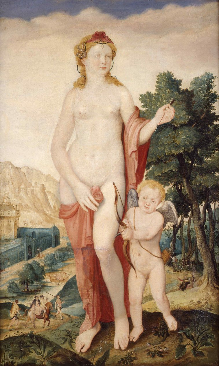 Venus en Amor, tweede helft van de 16e eeuw door Lucas de Heere