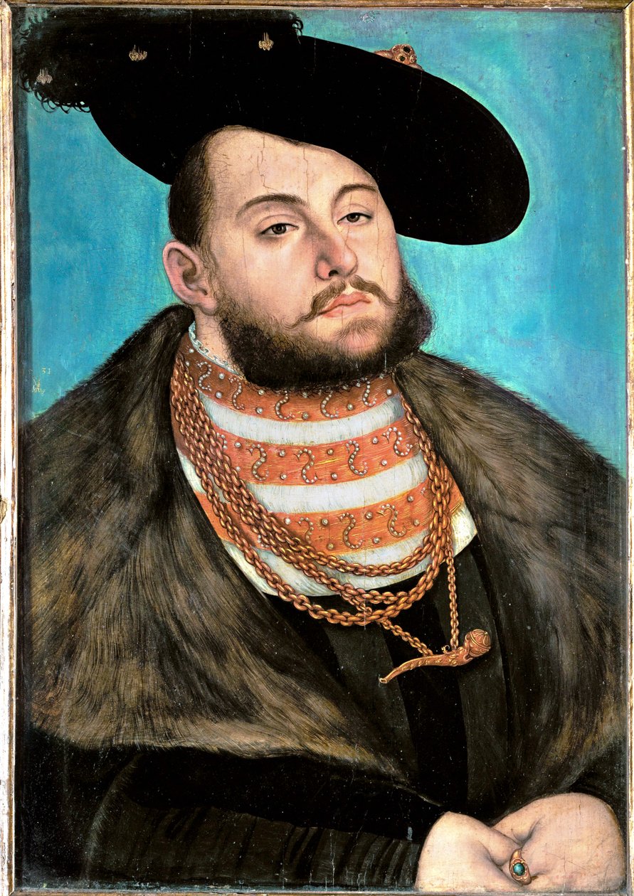 Johann Friedrich de Schitterende Keurvorst van Saksen ... door Lucas the Elder Cranach